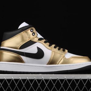 New Arrival AJ1 Mid DC1419-700 Metallic Gold