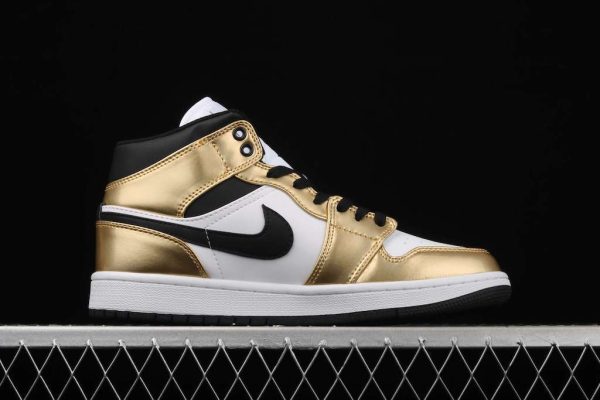 New Arrival AJ1 Mid DC1419-700 Metallic Gold