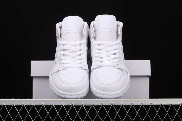 New Arrival AJ1 Mid DB6078-100 Quilted White