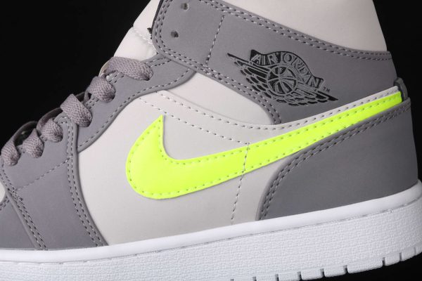 New Arrival AJ1 Mid 554724-072 Grey Volt