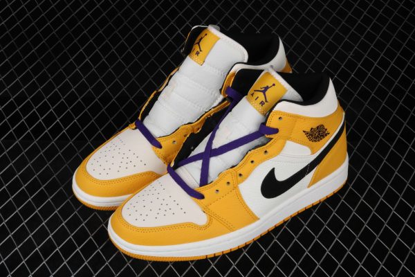 New Arrival AJ1 Mid 852542-700 Lakers