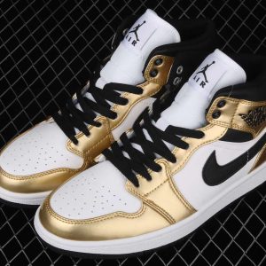 New Arrival AJ1 Mid DC1419 700 Metallic Gold