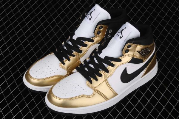 New Arrival AJ1 Mid DC1419-700 Metallic Gold