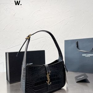 New Arrival Bag Y3099.1 – Y3099-25cm, Black-Crocodile Leather Texture