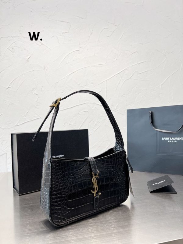 New Arrival Bag Y3099.1 – Y3099-25cm, Black-Crocodile Leather Texture